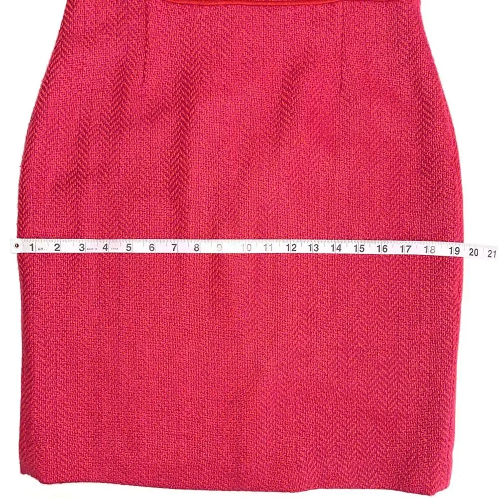 Banana Republic Textured Wool Blend Red Pink Sheath Dress Size 6 - Picture 11 of 13